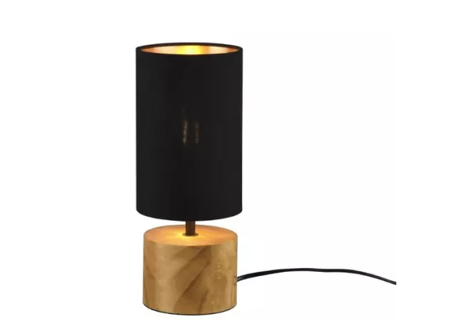 Tafellamp Woody zwart/naturel hout (exclusief lamp)