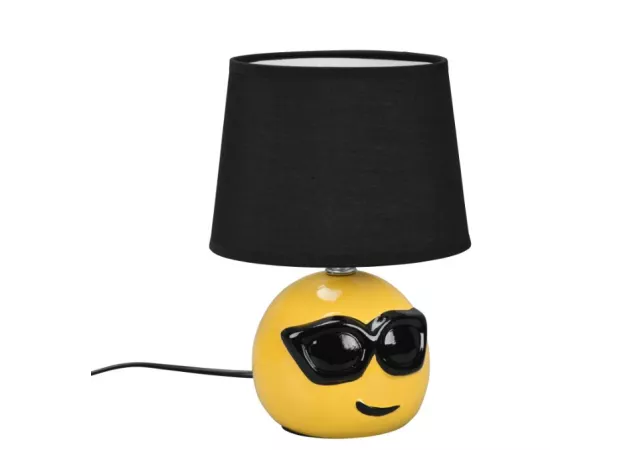 Tafellamp Coolio geel met zwarte kap (exclusief lamp)