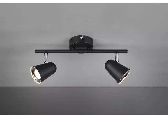 PlafondlampToulouse-2 zwart (incl. LED)