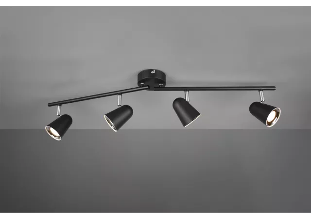 PlafondlampToulouse-4 zwart (incl. LED)