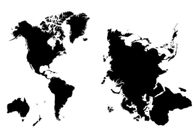 Muursticker wereldkaart (50x70)