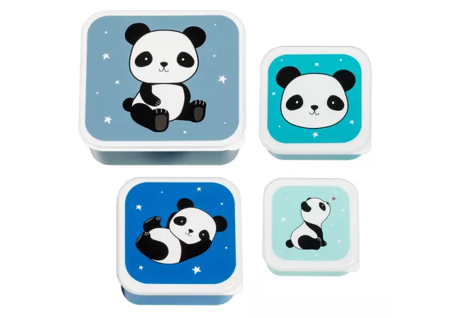 Lunch en snack box panda (set van 4)  - a little lovely company