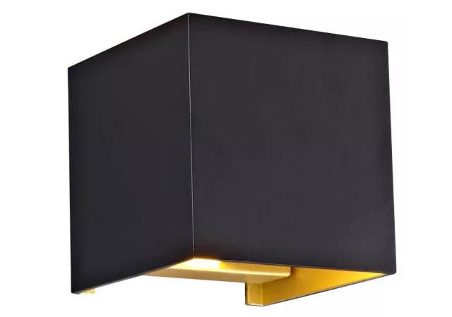 Wandlamp zwart/goud kobus excl. LED