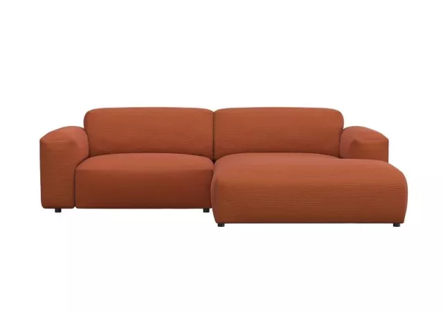 Hoeksalon 1,5-zit arm links en chaise longue arm rechts (burned orange)
