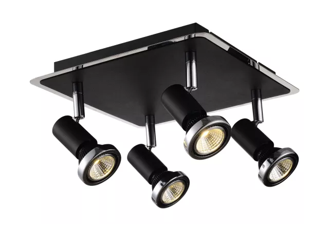 Plafondlamp 4L zwart (incl. LED)