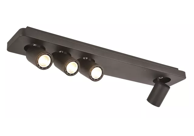 Plafondlamp 4L zwart (incl. LED)