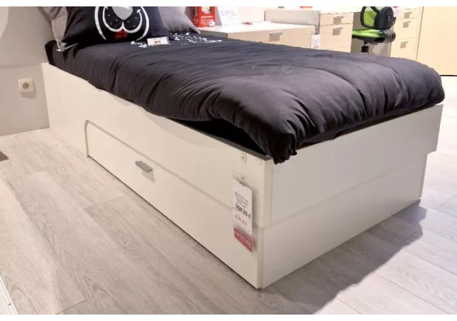 BED MET BEDLADE CREME (90 X 200 CM)